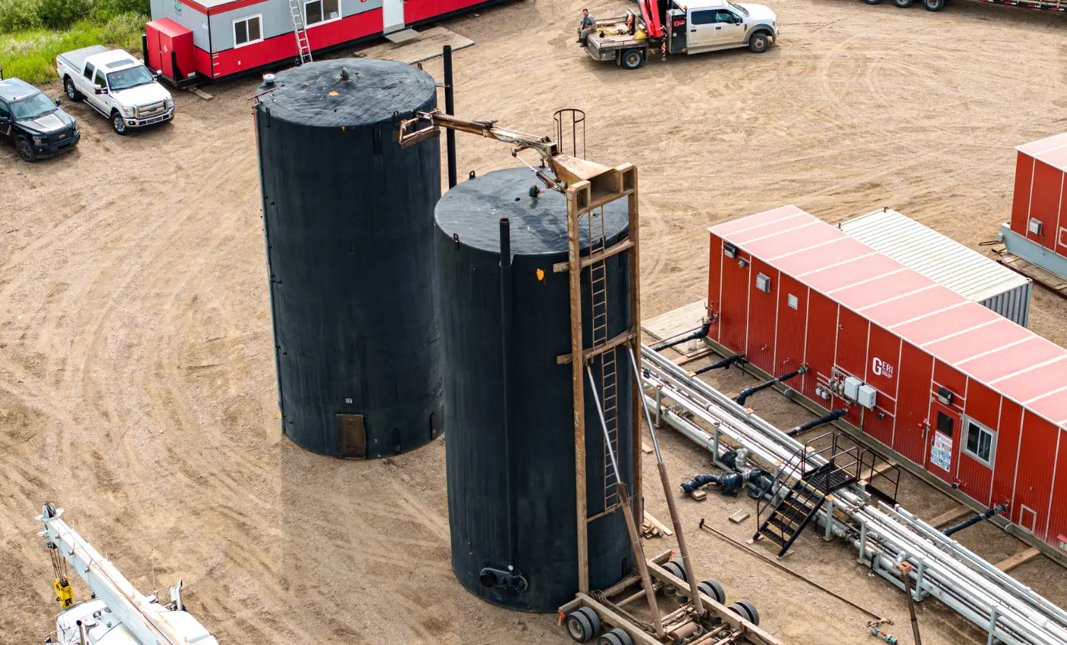 Setting up the equipment on site