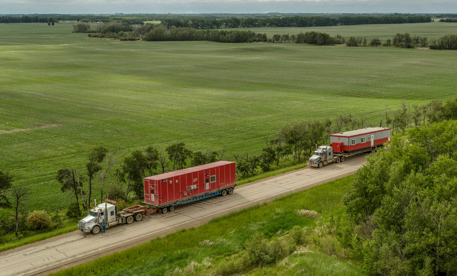 It takes 14 loads to move all the equipment to site